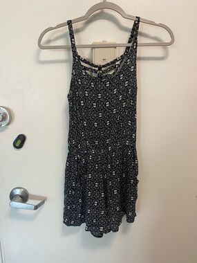 Xhilaration Black Floral Strappy Romper
